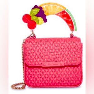 NWT Betsey Johnson hot Pink fruit handle Women's Bag purse